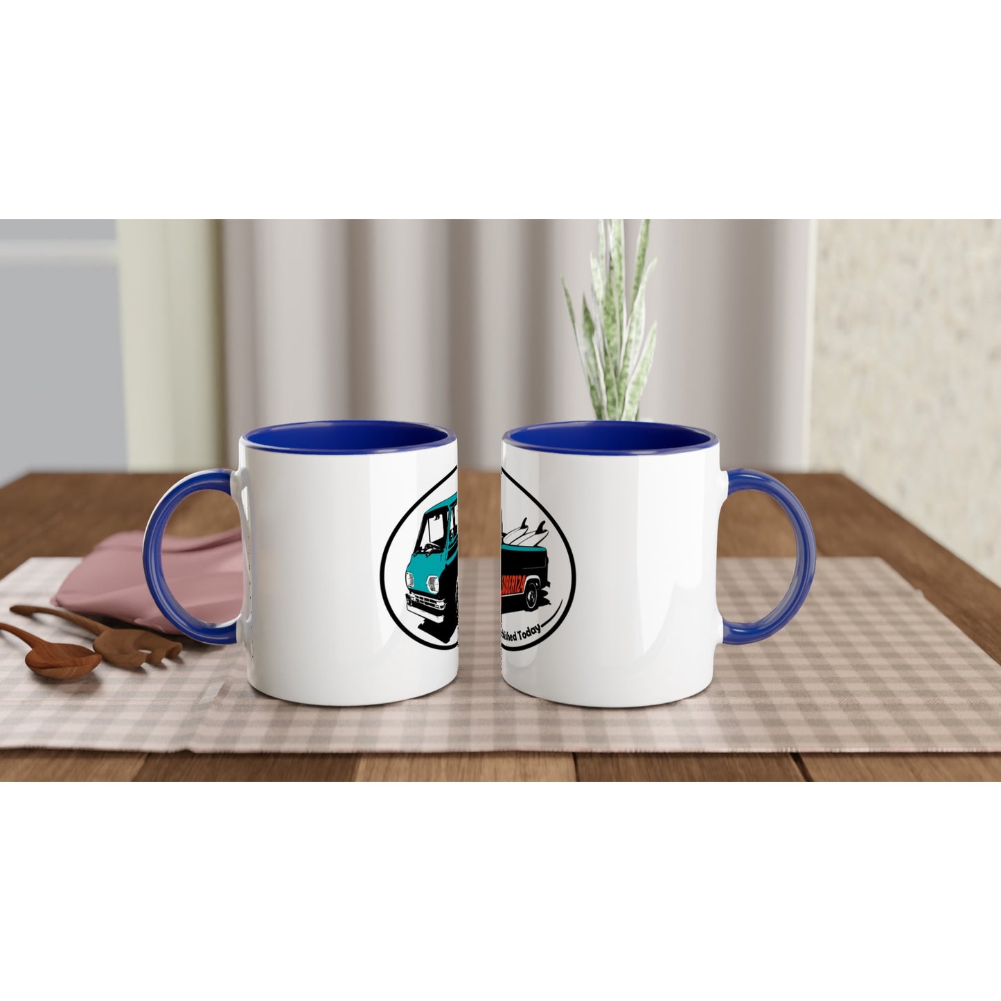 White 11oz Ceramic Mug with Color Inside